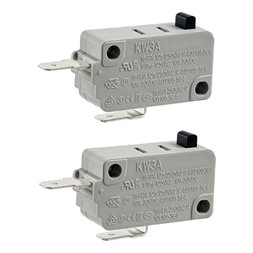 BOJACK Microwave Oven Door Switch KW3A 16A 125/250 V Door Interloc (Pack of 2 pcs Normally Close Switchs) - Grill Parts America