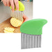 Stainless Steel Wavy Blade Chips Cutter,Potato Cutter Crinkle Cut Potato Chips Cutter Vegetable Chopper Kitchen Tools for Vegetables Potatoes (green) - Kitchen Parts America