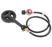 Concord 6" Diameter High Pressure Banjo Jr Burner Head with Brass Orifice and Build in Stand (Burner Head with Regulator Hose) - Grill Parts America