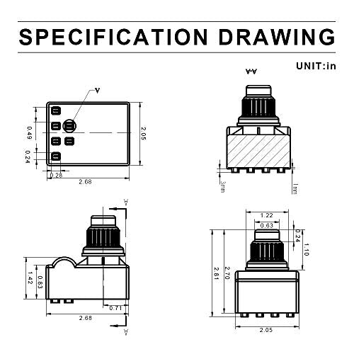 MCAMPAS Universal Spark Electric Gas Grill Igniter with Chrome Coated Silver Push Button Cover Replacements for Gas Grill Models by Brinkmann, Char Broil, Nexgrill,etc 6 Outlets,AA Battery - Grill Parts America