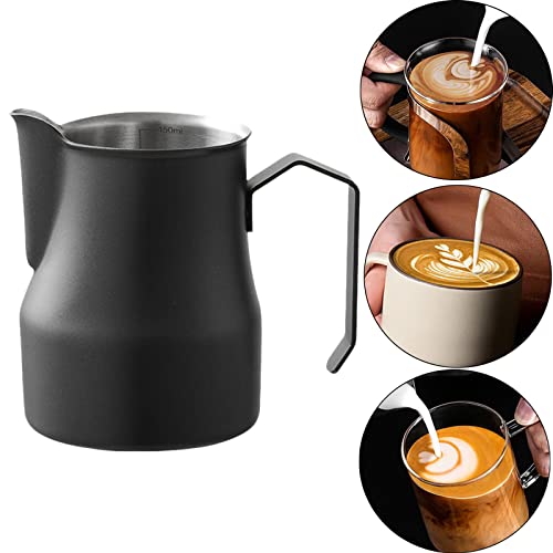 MagiDeal Milk Frothing Pitcher Jug, Stainless Steel Espresso Machine Parts Espresso Steaming Pitcher for Coffee Cappuccino Matcha Kitchen Home, 500ml Black - Kitchen Parts America