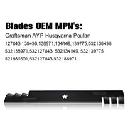 Grasscool 42 inch Mower Mulching Blades for Craftsman Poulan Husqva 42'' Deck Lawn Mower Replace 138971 532138971 138498 (5 Point Star) - Grill Parts America