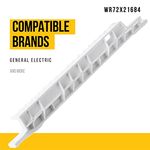 WR72X21684 Right Drawer Slide Rail - Compatible GE Refrigerator Parts - Replaces AP5986502 3527786 PS11726971 - It Is Approximately 14 Inches Long & 2 Inches Wide - Made of Durable White Plastic - Grill Parts America