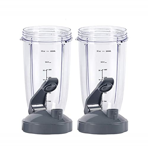 GahsElec Blender Cups for Nutribullet Blender, 32oz Cup with Flip Top to Go Lid Compatible with Nutribullet 600W 900W Blenders, Blender Replacement