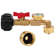 WADEO Propane Adapter 1lb to 20lb, QCC1 Propane Refill Elbow Adapter with Gauge and ON-Off Control Valve for 1LB Propane Tank to Be Refilled Gas from 5~40 LB Propane Tank - Grill Parts America