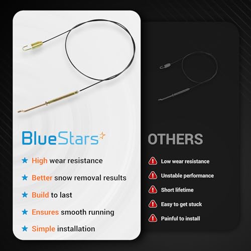BlueStars 946-0897 Snow Blower Auger Clutch Cable - for MTD Craftsman Yard Man Troy-Bilt MTD Built 2-Stage Snowblowers Snow Thrower - Replaces 746-0897 746-0897A 946-0897A 677-0424 290-653 - Grill Parts America