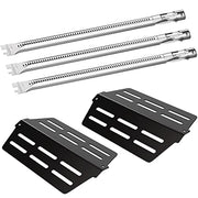Coisien 62752 19.5 inch Grill Burner and 7622 Heat Deflector Fits Weber Genesis 300 Series, 304 Stainless Steel Grill and Porcelain Steel Heat Plates Replacement Parts for Genesis E- 310 S-310 E-320 S-320 E-330 S-330 EP-310 EP-320 EP-330 CEP-310 CEP-320 C - Grill Parts America