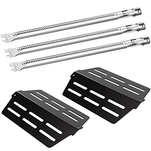Coisien 62752 19.5 inch Grill Burner and 7622 Heat Deflector Fits Weber Genesis 300 Series, 304 Stainless Steel Grill and Porcelain Steel Heat Plates Replacement Parts for Genesis E- 310 S-310 E-320 S-320 E-330 S-330 EP-310 EP-320 EP-330 CEP-310 CEP-320 C - Grill Parts America