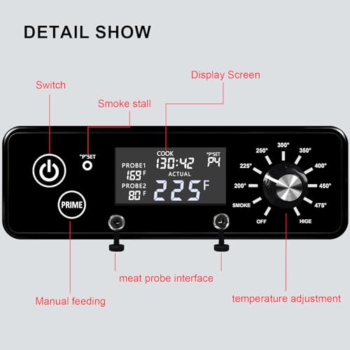 Upgrade AC03P9 BBQ Square Digital Thermostat Controller Board Compatible with Pit Boss P9/PB440D2/PB1150G/PB850G/PB550G/PB820/Pro 1100 Pellet Grills with Display Adjustable Temperature 200℉ to 475℉ - Grill Parts America