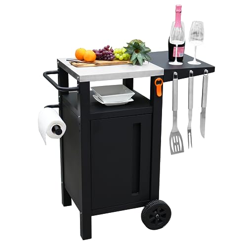 Emberli Grill Cart Outdoor with Storage with Wheels Modular Grill
