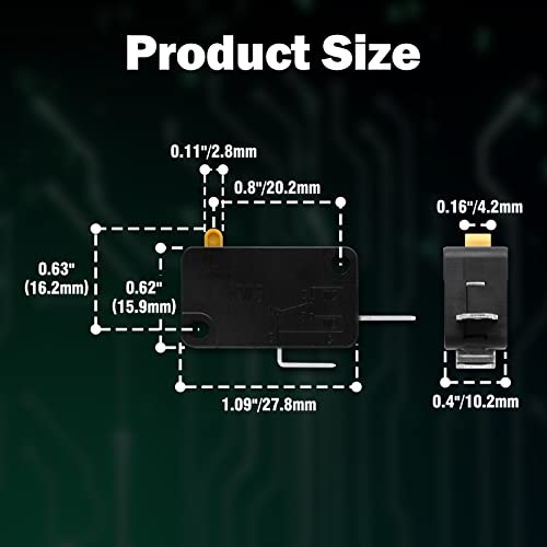 BokWin 1 Pcs KW3 Snap Action Switch 125V/250V,Micro Limit Switch for Air Fryer Microwave Vacuum Cleaner Coffee Machine(Normally Open) - Grill Parts America