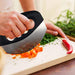 Checkered Chef Mezzaluna Knife - Rocker Knife, Mincing Knife, and Mezzaluna Chopper w/Single Blade and Cover/Sheath - Vegetable Cutter & Salad Chopper - Kitchen Parts America