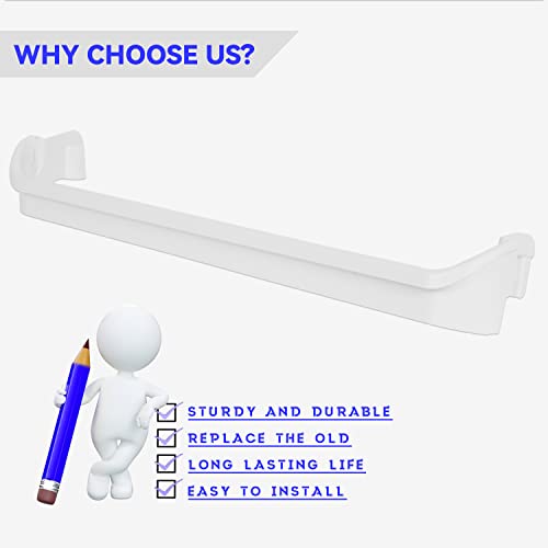 ECOTRIC Refrigerator Door Shelf Rack Bar Rail Retainer Compatible with Kenmore Frigidaire Refrigerators Replacement for 240534901 AP3214630 PS734935 Door Bin Refrigerator Parts & Accessories (2 PCS) - Grill Parts America