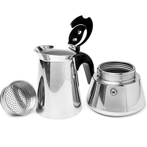 Boao Moka Express Replacement Funnel Kits, 3 Packs Replacement Gasket Seals, 1 Stainless Steel Replacement Funnel with 1 Pack Stainless Filter Replacement(6-Cup) - Grill Parts America
