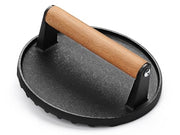 EWFEN Burger Press, 7" Round Heavy-Duty Cast Iron Smash Bacon Press Meat Steak with Wood Handle for Griddle, Sandwich, Nonstick Pan - Grill Parts America