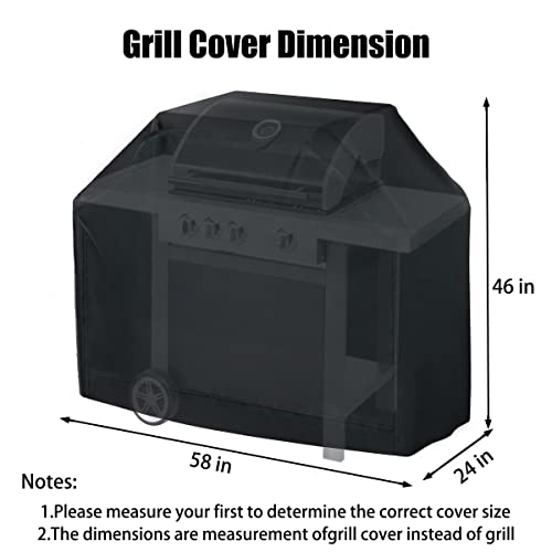Grill Cover，58 inch BBQ Cover，420D Double Layer Fabric, Waterproof Weather Resistant, UV and Fade Resistant, Fits Weber Char-Broil Nexgrill Brinkmann and More - Grill Parts America