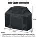 Grill Cover，58 inch BBQ Cover，420D Double Layer Fabric, Waterproof Weather Resistant, UV and Fade Resistant, Fits Weber Char-Broil Nexgrill Brinkmann and More - Grill Parts America