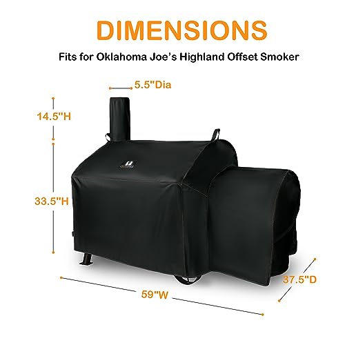 SUPJOYES Grill Cover for Oklahoma Joe's Highland Offset Smoker, Heavy Duty Waterproof Oklahoma Joe Smoker Accessories - Grill Parts America