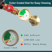 GASPRO Upgraded Propane Refill Adapter with Valve and Gauge, Fill 1 lb Bottles from 20 lb Tank, 90-Degree Elbow Design, Easy to Use, Solid Brass - Grill Parts America