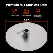 TURBRO Universal Grill Rotisserie Gyros Disc, 304 Stainless Steel, Fits 1/2” or 3/8" Hexagon, 3/8" or 5/16" Square Spit Rods, Compatible with Most Grills, Ideal for Outdoor BBQ, Set of 2 Discs - Grill Parts America