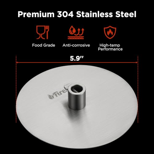 TURBRO Universal Grill Rotisserie Gyros Disc, 304 Stainless Steel, Fits 1/2” or 3/8" Hexagon, 3/8" or 5/16" Square Spit Rods, Compatible with Most Grills, Ideal for Outdoor BBQ, Set of 2 Discs - Grill Parts America