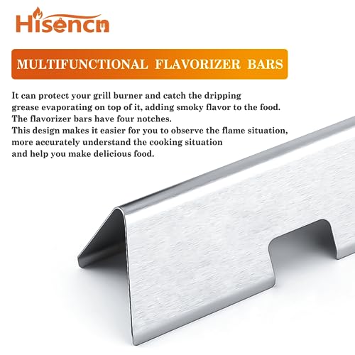 Hisencn 15.3 in Flavorizer Bars for Weber Spirit I/II 300 Series GS4 Spirit S310 E310 E320 S320 E330 S330 Grill with Front Control Knobs, Stainless Steel Heat Plate for Weber Spirit Grill Part - Grill Parts America