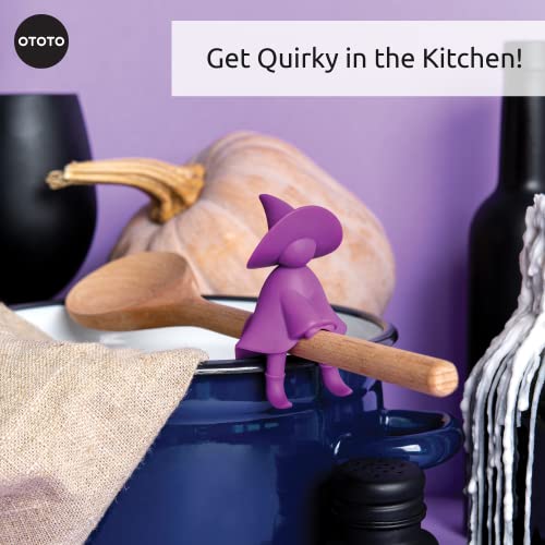 OTOTO Agatha Spoon Holder for Stove Top - Witchy Gifts for Homecooks - Spatula Holder and Cooking Spoon Rest for Stove Top and Kitchen Counter - Heat-Resistant, BPA-Free Fun Cooking Gadgets - Grill Parts America