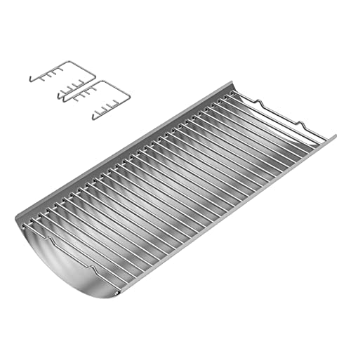 Stainless Steel 27 Inch Ash Pan Replacment Part for Chargriller Charcoal 1224, 1324, 2121, 2222, 2727, 2828, 2929,BBQ Accessories for Charbroil 17302056 Grill,with 2 Fire Grate Hangers - Grill Parts America