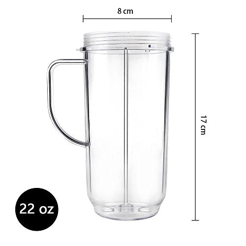 qt Replacement Cross Blade + Tall Cup Set, Replacement Parts for 250W Magic Bullet Blender Juicer