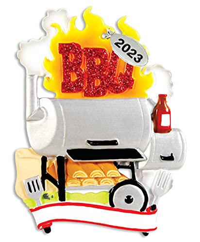 BBQ Ornament 2023 - BBQ Christmas Ornament - BBQ Grill - Smoker Ornament - Easy to Personalize at Home - Comes in a Gift Box so It's Ready for Giving - Grill Parts America