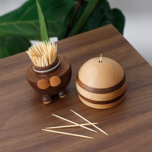 Toothpicks Holder Dispenser Wooden Gifts Bee Decor Cute Gifts Home Office Desk Decor Accessories Birthday Gifts for Mom for Friends Holds Toothpicks 150 Pcs - Grill Parts America