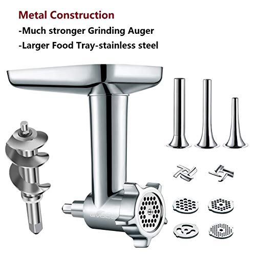 GVODE Metal Silver Food Grinder Attachment for KitchenAid Stand