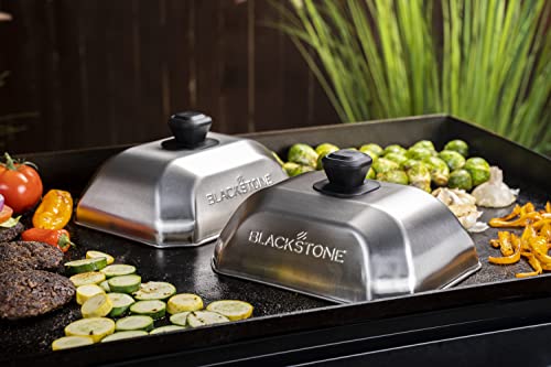Blackstone 5207 Rectangle Basting Cover Small 2-Pack Griddle Accessories, Stainless Steel, Cheese Melting Dome and Steaming Cover, Best for Use on Flat Top Griddle Grill Cooking Indoor or Outdoor - Grill Parts America