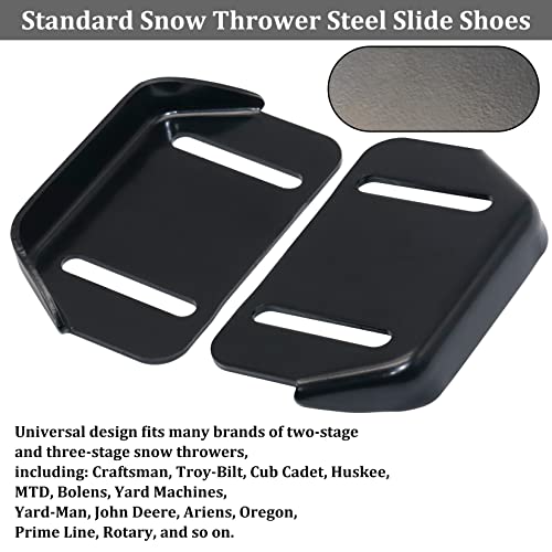 KOOTANS 1pair 784-5580 Snow Thrower Slide Plate Shoes Heavy Duty Metal Snow Blower Slide Skids Replace for MTD 784-5580-0637 Cub Cadet Yardman Troy Bilt Craftsman, for Stens 780-420 (Black) - Grill Parts America