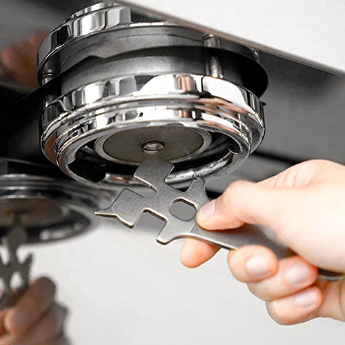 watchget Espresso Multifunctional Wrench Portafilter Basket Removal Tool Stainless Steel Espresso Machine Accessories - Grill Parts America