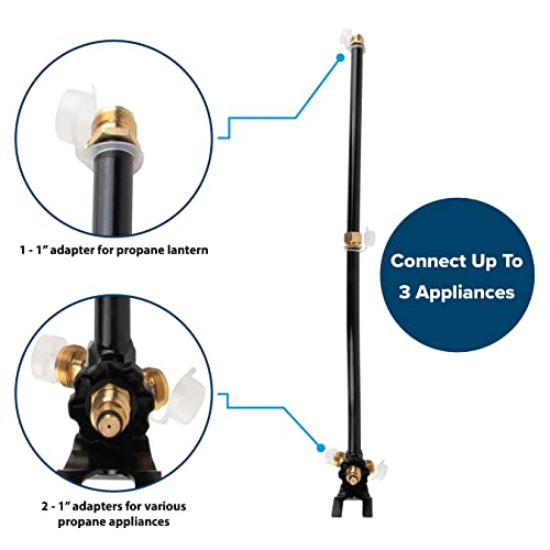 Camco 51096 Propane Distribution Post with Storage Bag, Black - Grill Parts America