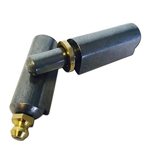 3 inch Steel Bullet Hinge with Zerk Grease Fitting and Bushing - Weld on for BBQ Smoker Pit Lid Door Tailgate Gate or Fence - Grill Parts America