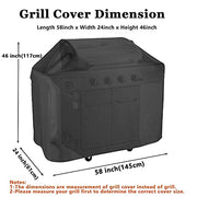 Grill Cover, BBQ Cover 58 inch,Waterproof BBQ Grill Cover,UV Resistant Gas Grill Cover,Durable and Convenient,Rip Resistant,Black Barbecue Grill Covers,Fits Grills of Weber,Brinkmann etc - Grill Parts America