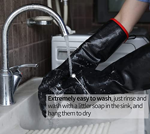RAPICCA BBQ Gloves,14IN 932℉ Heat Resistant For Grill/Smoker/Cooking/Pit/Barbecue,Textured Palm Handle Greasy Food on Your Fryer/Grill/Oven Without Slip,Waterproof,Oil Resistant,Very Easy to Clean(XL) - Grill Parts America