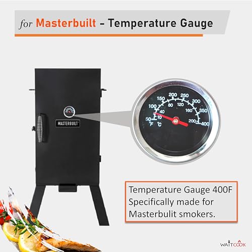 2-Pack Grill Thermometer Temperature Gauge Replacement for Masterbuilt MB20070210/20070210 mes 35b Analog Electric Smoker Grill - Grill Parts America