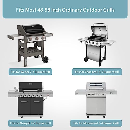 SHINESTAR 58 Inch Grill Cover - Waterproof Universal BBQ Cover for Weber, Char-Broil, Nexgrill Gas Grills and More - Weather-Resistant, Fade Resistant, Black - Grill Parts America