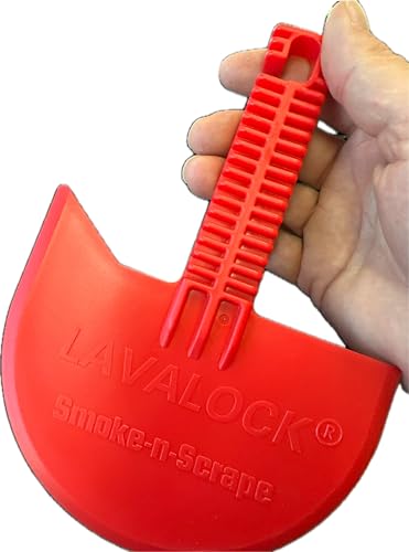 LavaLock Smok-n-Scrape Grill and Smoker Scraper, Residue Remover Cleaning Tool for Weber Kettle, Weber Smokey Mountain, UDS, WSM (Red Smoke-n-Scrape) - Grill Parts America