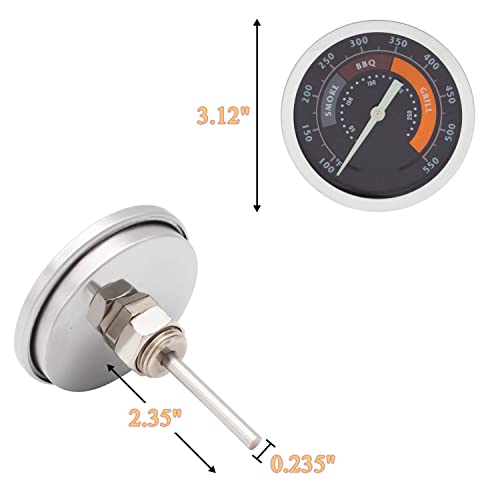 MOASKER 2 Pieces 3-inch Smoker Temperature Gauge for Char-Broil Oklahoma Joe’s 3695528R06 and Most 13/16-inch Opening Smoker Grills, BBQ Thermometer Gauge Replacement Parts - Grill Parts America