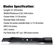 Grasscool L110 42 inch Mower Blades for John Deere L118 L111 L100 Scott's L1742 Sabre 42'' Cut Deck Mower Replace for GX20249 GX20433 GY20567 - Grill Parts America