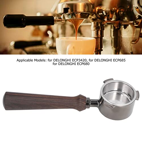 51mm Coffee Portafilter Coffee Machine Filter Coffee Machine Replacement Parts with Wooden Handle for DELONGHI ECP3420 ECP685 ECP680 - Kitchen Parts America