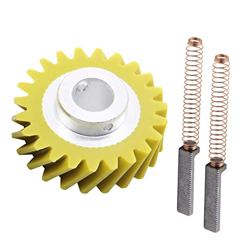 Carbon Brush and Mixer Worm Gear Kit Replacement For Whirlpool