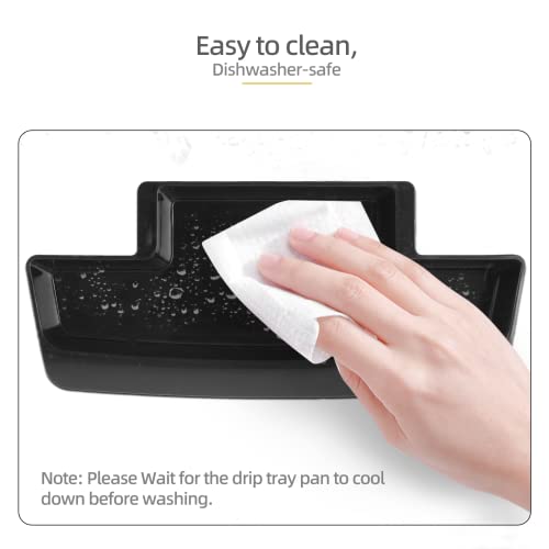 (2-Pack) Replacement Drip Tray Pans for 4-Serving Classic Plate Grill and Panini Press - Replaces Part Number GR340-01 - Includes 1 Multipurpose Grill Scraper - Dishwasher-Safe - Grill Parts America