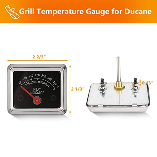 Hisencn BBQ Barbecue Stainless Steel Grill Temperature Temp Gauge Thermometer Replacement for Ducane 30400040, 30400041, 30400042, 30400043, 30400045 Meat Cooking Heat Indicator - Grill Parts America
