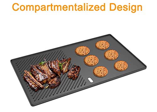 19.4 Inch Cast Iron Griddle Cooking Replacement Parts for Traeger 34 series pellet smoker grill and Pit Boss 780,800,820,1000 And 1000 XL series & 1100 Pro series & Austin XL pellet smoker grill - Grill Parts America