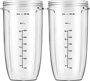 Replacement Parts 32oz Blender Cups (2 Packs) Replacement Blender Cups Compatible with NutriBullet 600w and 900w Blender - Kitchen Parts America